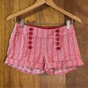 VOIR JEANS Light Red Shorts Button Flap Sz 27